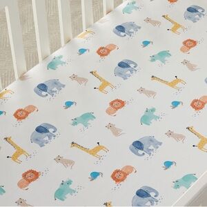 Pottery barn, kids animal safari crib, fitted sheet